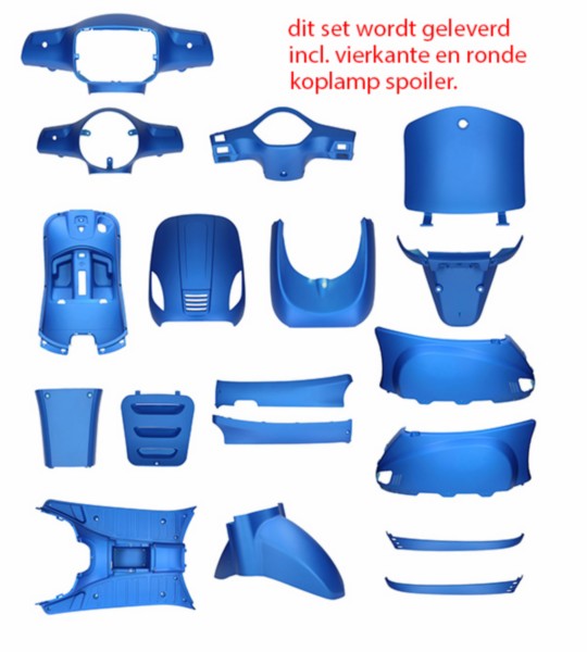 Body work set China LX matt blue Riva Napoli Roma 17-delig as long as in stock