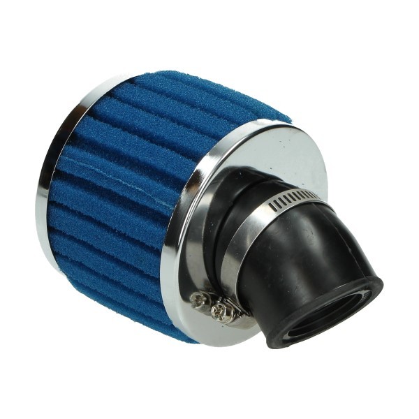 Power filter model Polini diagonal Short 35mm chrome blue DMP