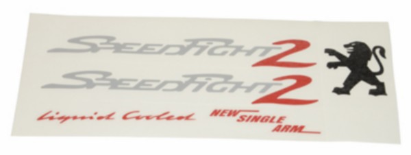 stickerset Peugeot Speedfight 2 zilver/ rood 5 delig