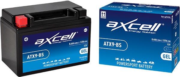 Accu atx9-bs ytx9-bs sla gel euro-2 Malaguti Centro Piaggio Zip 4-takt axcell