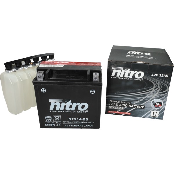 Battery ntx14-bs ytx14-bs for example Piaggio MP3 Bmw Nitro