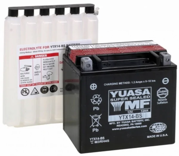 Batterie ytx14-bs unterseite andere Bmw GS Piaggio MP3 Yuasa