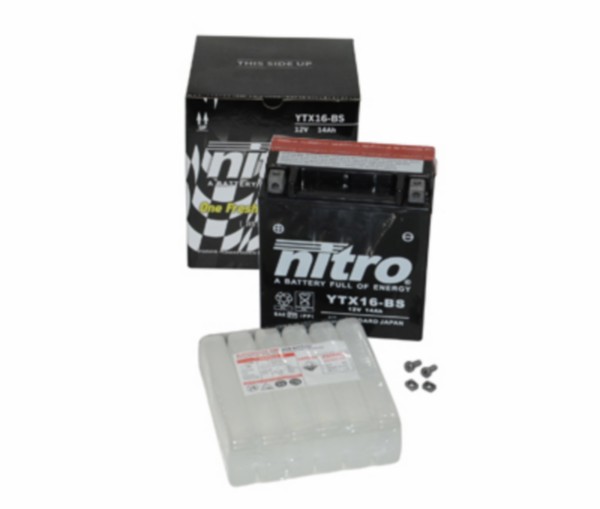 Battery ytx16-bs onderhoudsvrij Piaggio MP3 16amp nitro