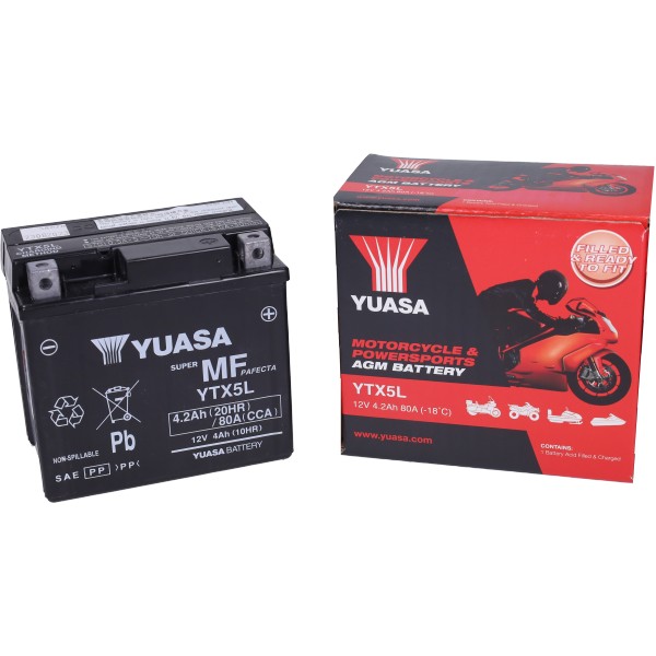 Accu ytx5l-bs sla gel onder andere Peugeot Kymco 5.5amp Yuasa