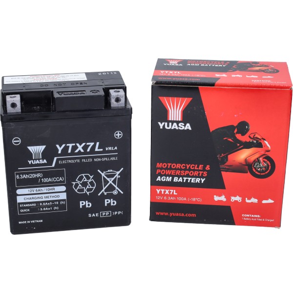 Accu ytx7l-bs sla gel euro-4 5 Liberty Sprint Piaggio Zip 4-takt Yuasa