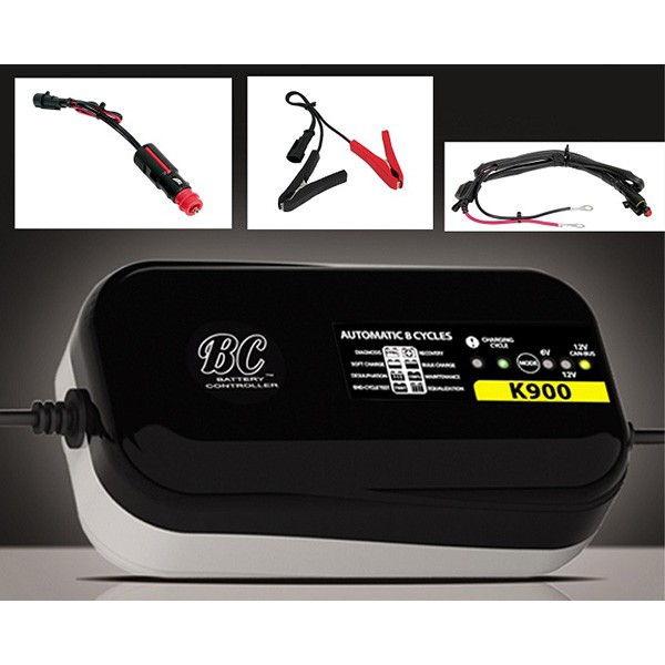 Battery charger 6 12v complete with kabels 1-2-100ah BC k900