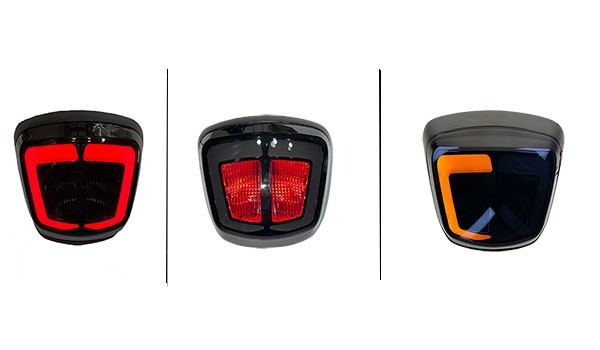 Rear light + winker smoke Vespa Primavera Sprint black matt Power1 from 2018  E-mark