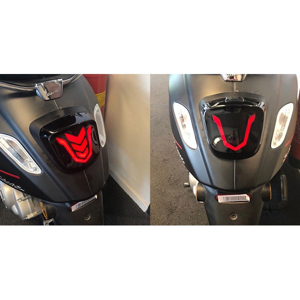 Rücklicht LED evo-1 2018> smoke Vespa Primavera Sprint Schwarz matt DMP