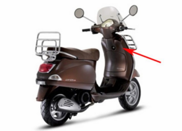Leg shield Vespa LX brown marrone 112 a