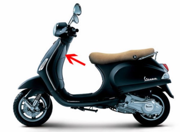 Bein Schild Vespa LX Schwarz Grafite 79 a