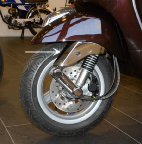 Protection cover front Front fork upper Vespa LX chrome DMP exclusive line