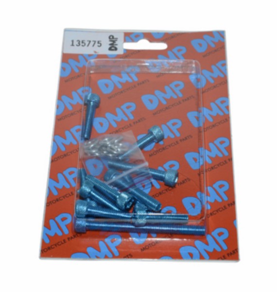 Boutset carter inbus Minarelli Horizontaal blauw aluminium links DMP