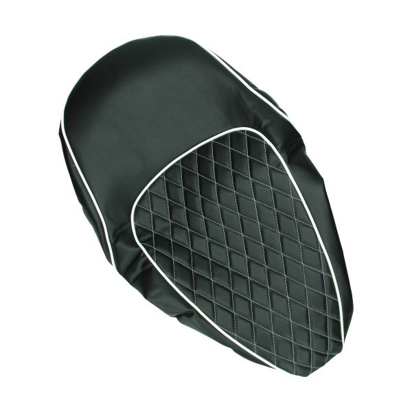 Cover buddyseat Chesterfield black with White sticker LX