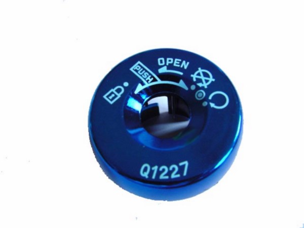 Ignition lock house on off Yamaha Aerox blue chrome DMP