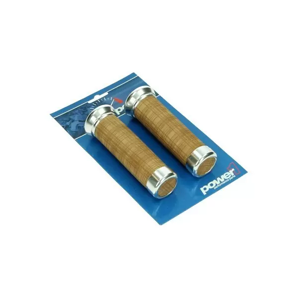 Grip set retro2 aluminium window cognac Power1