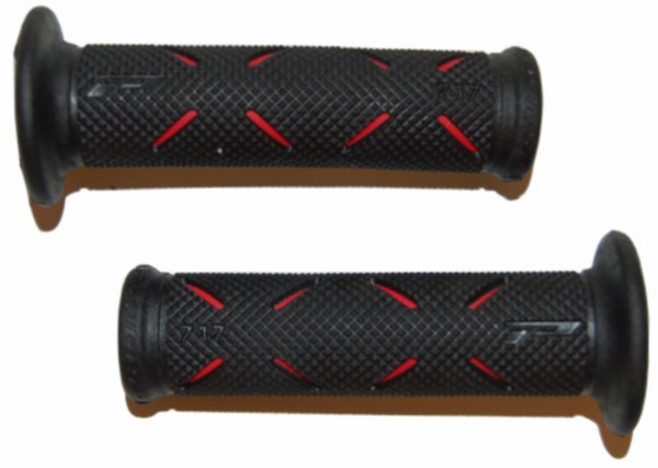 Grip set streep universal zwart/rood progrip 717