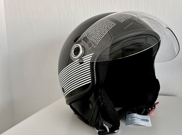Helmet demi-jet classic 56 57 M black shine Lem model Roger