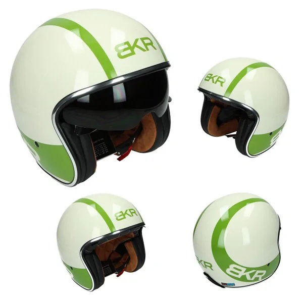 Jethelm cafe racer limited L creme groen bkr op=op