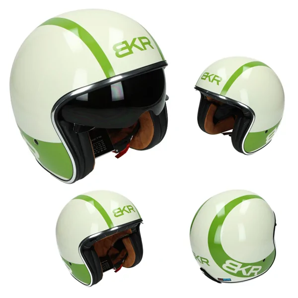 Jethelm cafe racer limited XS creme groen bkr op=op