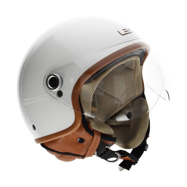 Jet Helm L 58 weiss braun Lem Modell modell Roger vintage