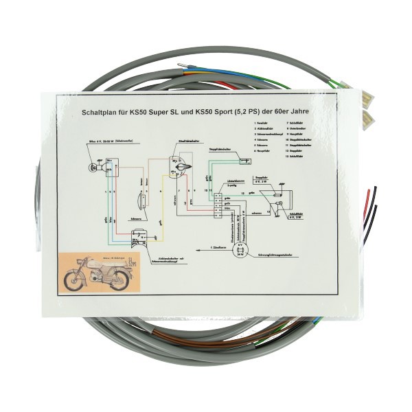 Wire harness super SL Zundapp KS50 grey 516