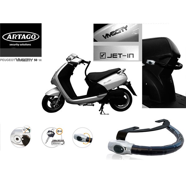 Kabelslot stuur luxe antirobos Peugeot new Vivacity artago