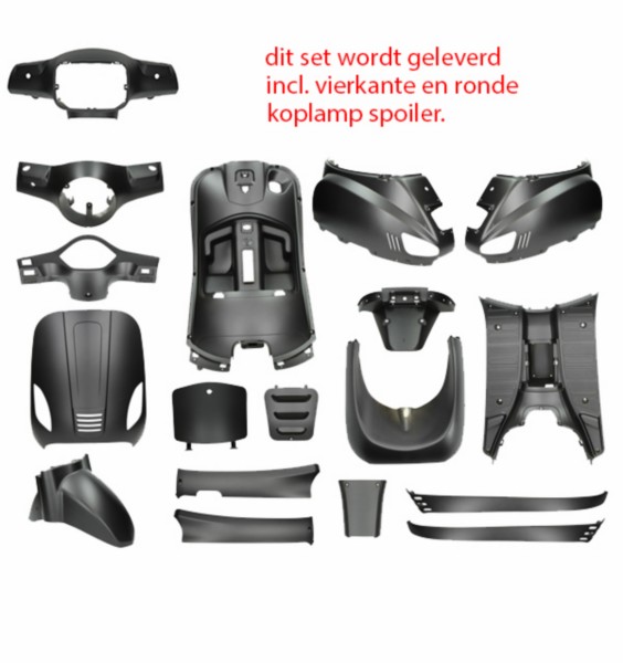 Body work set China LX matt black Riva Napoli Roma 17-delig