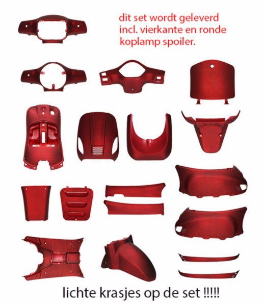 Verkleidungskit mit Schaden Roma Riva Vespelini vx50agm China Vespa LX S Napoli rot matt 19-delig