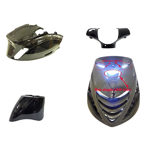 Boddykit model Sp + led lamp Piaggio Zip 2000 black shine