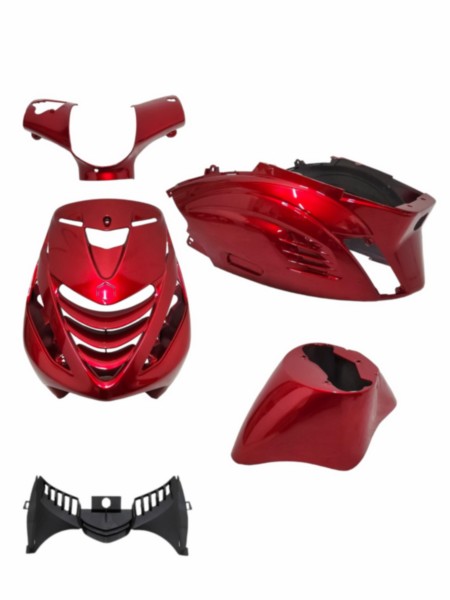 Kappenset RS-1 Piaggio Zip 2000 Sp rood Bordeaux glans DMP 5-delig