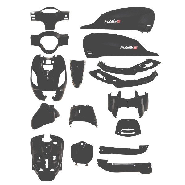 Boddykit Sym black matt 16-delig suits on Sym Sym Fiddle 3