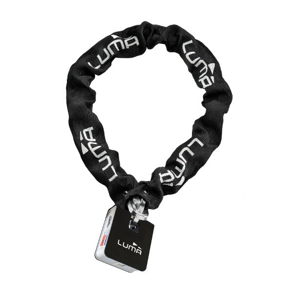 Kettingslot + hangslot art 3-sterren 120cm zwart wit Luma escudo 38 chain