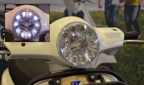 LED headlight with daytime vespa lx