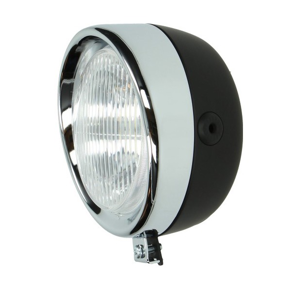 Koplamp Puch Maxi Rond Chroom zwart DMP