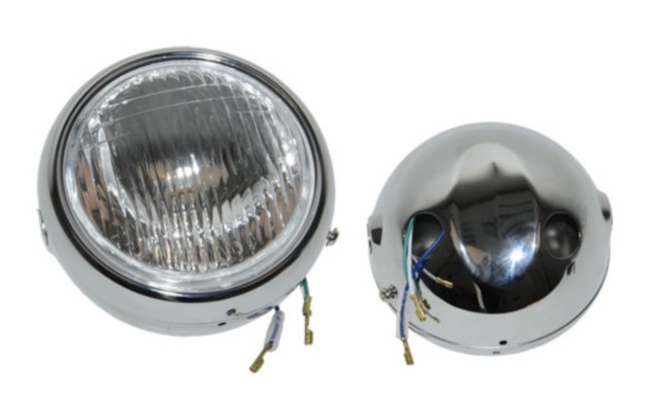 Headlight round complete Yamaha FS1 chrome