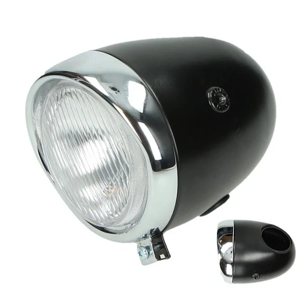 Headlight round oltimer model Puch 130mm black