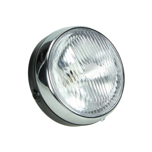 Headlight round + switch 103 14cm black Guia