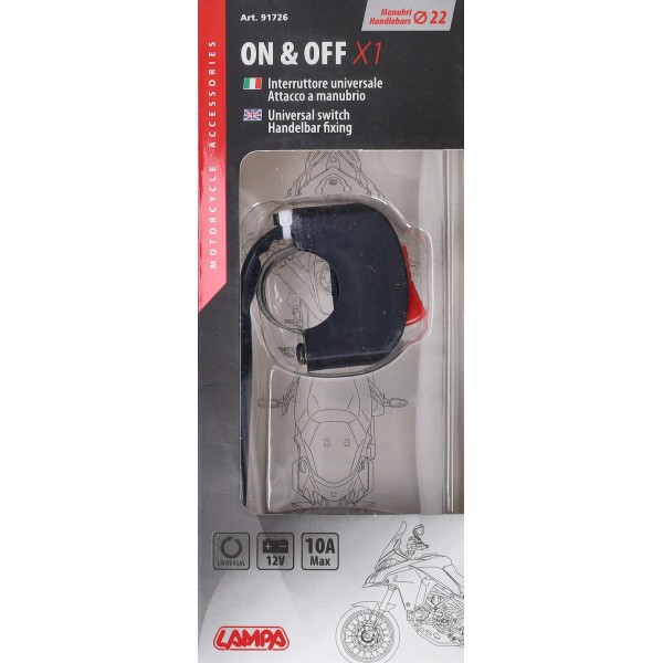 Light switch lampa on / off handle bar holder 10amp