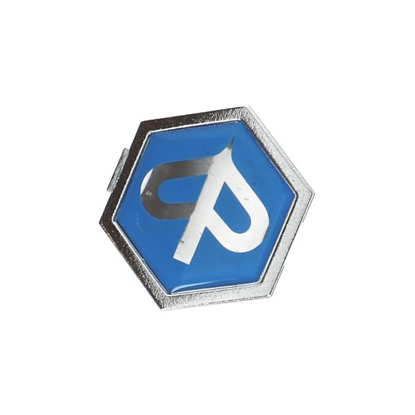 Logo click Piaggio Front cover sfera chrome blue