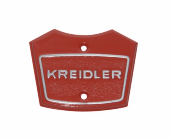 Plaatje + logo koplamphuis Kreidler rood boven