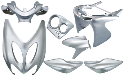 Bodykit Yamaha aerox mbk nitro zilver metallic DMP 7 -pieces