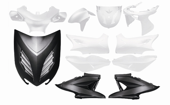 Bodykit Yamaha aerox mbk nitro white / carbon DMP 11 -pieces
