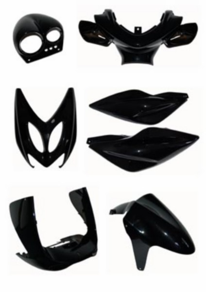 Bodykit yamaha aerox mbk nitro black metallic DMP 7 -pieces - M2 Trading