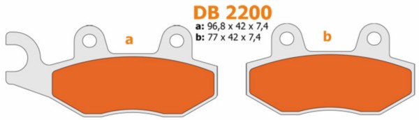 Brake pad set Kymco Agility like Vitality Delta db2200