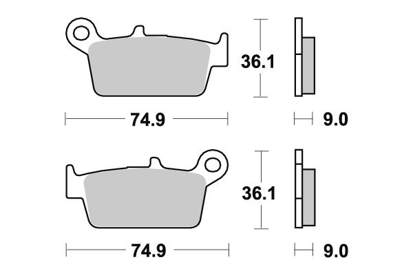 Brake Pad set retro Torino kb-k12 Scout Sniper sv TB front SBS 121hf