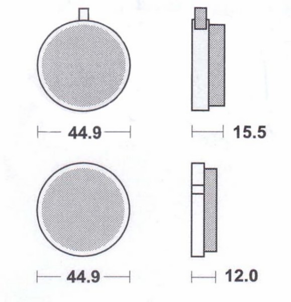 Brake pad set round Yamaha FS1 rd-m front