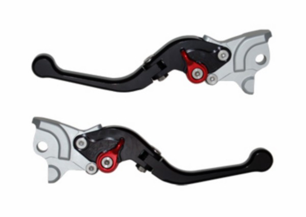 Brake lever set cnc adjustable Yamaha Aerox black silver DMP