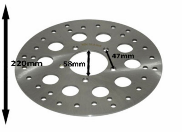 Remschijf inox Zundapp KS50 220mm voor