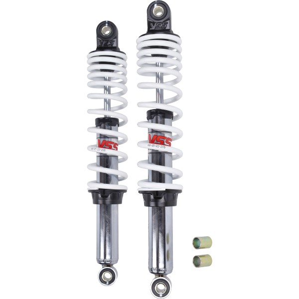 Stossdämfer-Set Yss 360mm verchromt weiss passt auf simson, Kreidler rd220-360-12p-xd