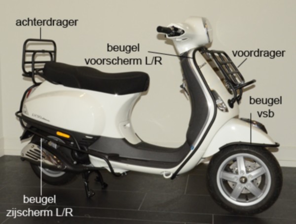 Schutzstossstange satz komplett Vespa LX Schwarz matt DMP